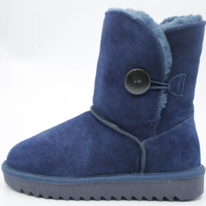 Button Winter Wool Flat Non-slip Ladies Real Sheepskin Snow Boots